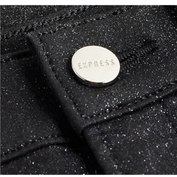 Express Black Glitter Jeans, Bootcut with Vented Hem, 8L - Picture 4 of 7